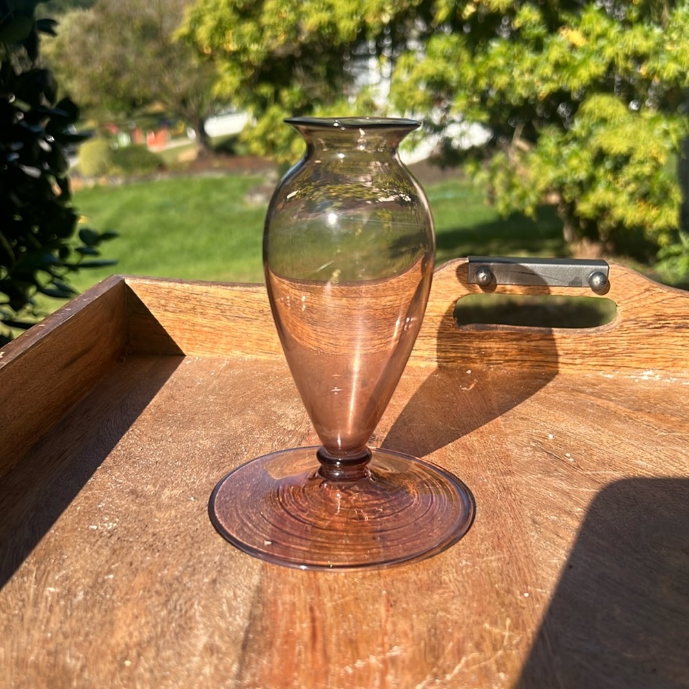 Pretty in pink delicate hand blown glass vase